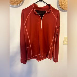 Orange dry fit half zip workout top